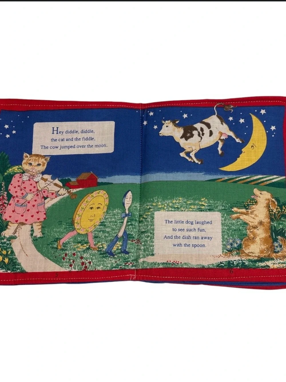 Vintage Mother Goose Nursery Rhymes Soft Clot Baby Book